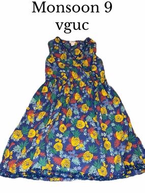 Monsoon size 9 girls pineapple dress